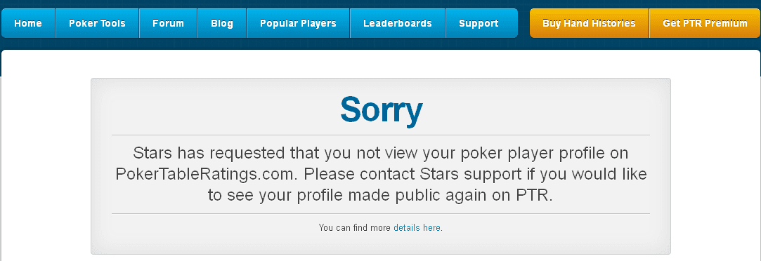 PTR vs. PokerStars