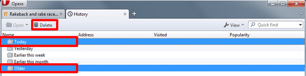 Opera Clear history Opera Clear history