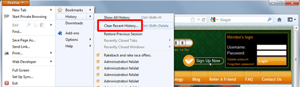 Firefox Menu Firefox Menu