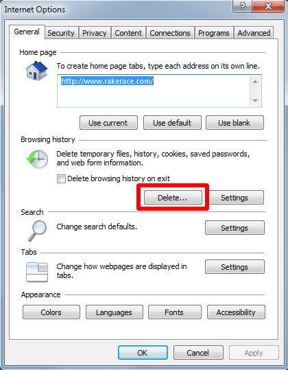 Internet Explorer 9 options Internet Explorer 9 options