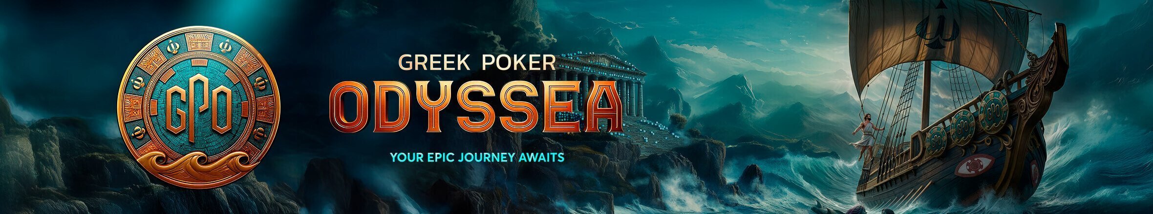 Greek Poker Odyssea 2025 official logo – live poker event at Regency Casino Thessaloniki, iPoker Network